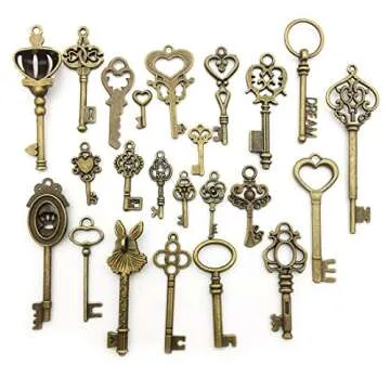 Youdiyla Vintage Skeleton Key Set - 46 Antique Keys