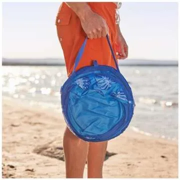 Swimways Elite Pop-Up Above Ground Pool, Baby Pool with Canopy & Carrying Case, Foldable Kiddie Pool for Ages 9-24 Months, Measures 32", Blue