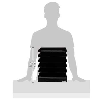 Safco Desk Organizer, 6 Shelves, Office and Classroom Mailbox, Mail Sorter, Commercial Grade Steel, Black