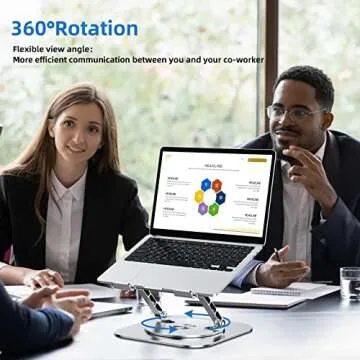 MCHOSE Laptop Stand, Computer Stand for Laptop with 360° Rotating Base, Foldable Adjustable Laptop Holder, Ergonomic Design Compatible with MacBook Air Pro, Dell XPS, HP, Lenovo More 10-17" Laptops
