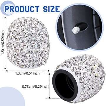 Tallew 4 Pcs Bling Crystal Diamond Tire Valve Caps for Cars