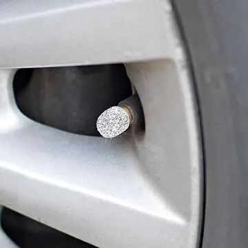 Tallew Crystal Diamond Valve Stem Caps Set for Cars