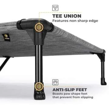 Veehoo Cooling Elevated Dog Bed, Portable Raised Pet Cot with Washable & Breathable Mesh, No-Slip Feet Durable Dog Cots Bed for Indoor & Outdoor Use, X Large, CWC1803-XL