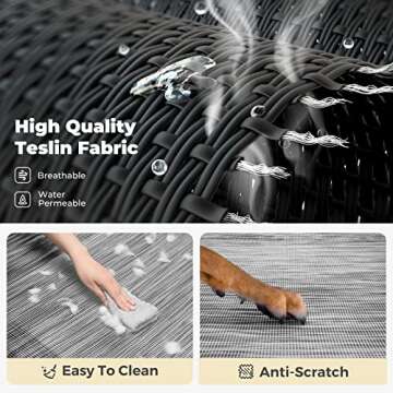 Veehoo Cooling Elevated Dog Bed, Portable Raised Pet Cot with Washable & Breathable Mesh, No-Slip Feet Durable Dog Cots Bed for Indoor & Outdoor Use, X Large, CWC1803-XL