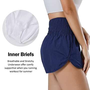 Aurefin High Waisted Athletic Shorts for Women,Womens Running Shorts with Mesh Liner Quick Dry Casual Workout Active Shorts