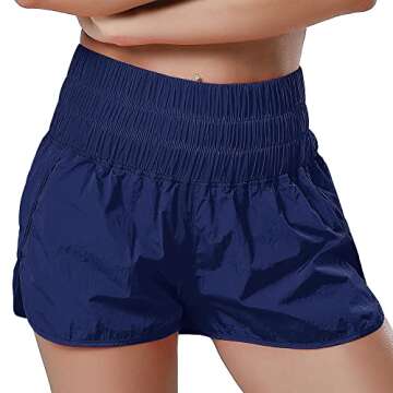 Aurefin High Waisted Athletic Shorts for Women,Womens Running Shorts with Mesh Liner Quick Dry Casual Workout Active Shorts