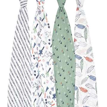 aden + anais Essentials Swaddle Blanket, Muslin Blankets for Girls & Boys, Baby Receiving Swaddles, ...