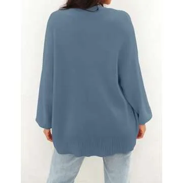 ZESICA Women's Dustblue Cardigan for Casual & Chic Looks