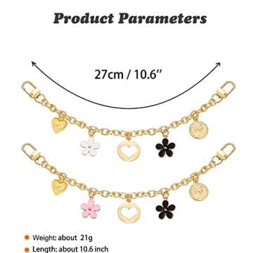 HOSBY Bag Charm Handbag Chains Decoration for Women, Sparkling Pendant Accessories for Purse Designe...