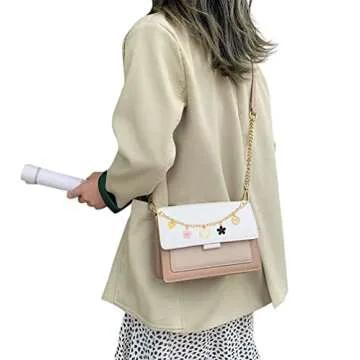 HOSBY Bag Charm Handbag Chains Decoration for Women, Sparkling Pendant Accessories for Purse Designer Shoulder Bag (B_pink-black)