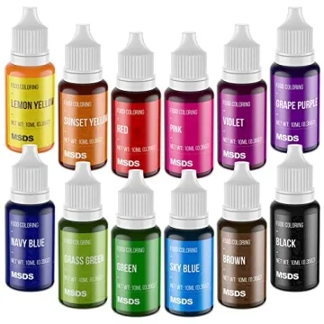 Food Coloring Set - 12 Color Food Grade Vibrant Food Dye Tasteless Liquid Color for Cake Decorating,...
