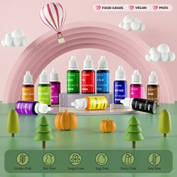 Vibrant 12-Color Food Coloring Set for Baking and Crafts