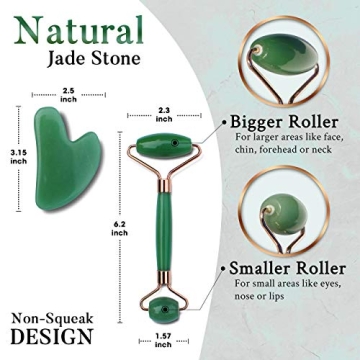 Jade Roller Gua Sha Set Anti-Aging Facial Massage Beauty