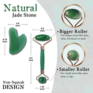 Jade Roller Gua Sha Set Anti-Aging Facial Massage Beauty