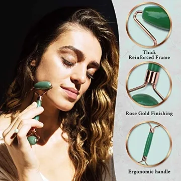 Jade Roller Gua Sha Set Anti-Aging Facial Massage Beauty