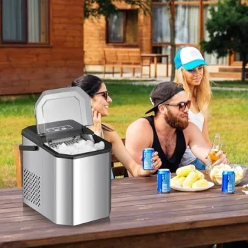 Efficient Countertop Ice Maker 26Lbs/24Hours - Portable & Quiet Ice Machine