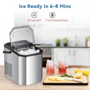 Compact Countertop Ice Maker for Quick Ice Production