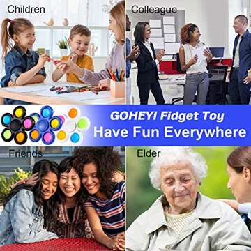 GOHEYI 6 Pack Fidget Spinners Toys for Kids, Fidget Toys Bulk Hand Spinner for Stress Relief, Party Favors for Kids Valentines Day for Kids, Birthday Return Gifts Kids Classroom Prizes