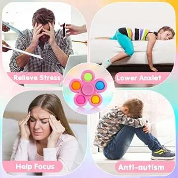 GOHEYI 6 Pack Fidget Spinners Toys for Kids, Fidget Toys Bulk Hand Spinner for Stress Relief, Party Favors for Kids Valentines Day for Kids, Birthday Return Gifts Kids Classroom Prizes