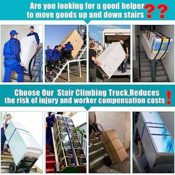 ROOMEDAL Electric Stair Climbing Hand Trucks Dolly Cart for Moving, 880lb Capacity Heavy Duty, with ...