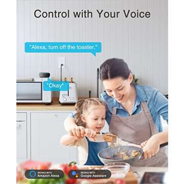 GHome Smart in-Wall Outlet, Home Wi-Fi Outlet Works with Alexa Google Assistant, Energy Monitor, APP Control, FCC Certified, Surge Protection Tamper-Resistant Wall Receptacle, 2.4GHz Wi-Fi Only, 15A