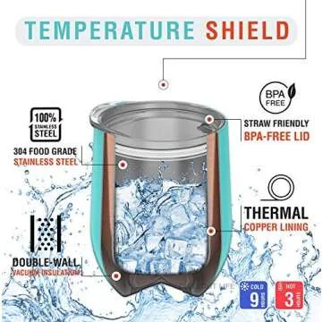 CHILLOUT LIFE 12 oz Stainless Steel Tumbler with Lid & Gift Box - Wine Tumbler Double Wall Vacuum Insulated Travel Tumbler Cup for Coffee, Wine, Cocktails, Ice Cream Sweat Free, Powder Coated