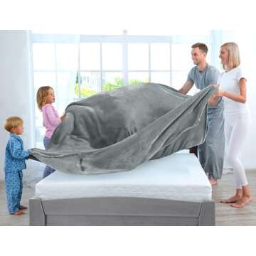 Utopia Bedding Luxury Fleece Blanket Queen Size Ash Grey