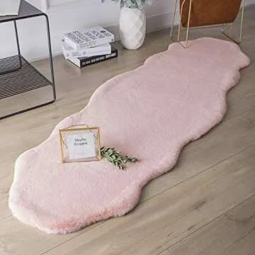 Ashler HOME DECO Ultra Soft Faux Rabbit Fur Chair Couch Cover Area Rug for Bedroom Floor Sofa Living...