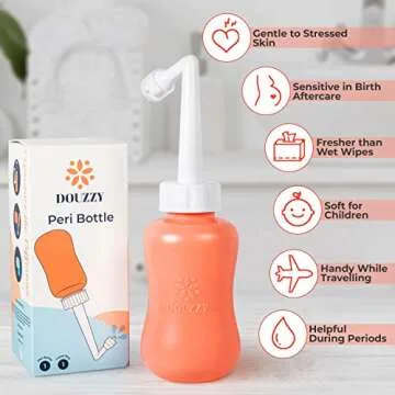 DOUZZY Peri Bottle for Postpartum Essential Perineal Recovery - Portable Bidet - Soothing After Birth Tears, Pain, Hemorrhoid, Personal Hygiene Cleaner