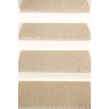 Oak Valley Designs™ Rounded Bullnose Carpet Stair Treads - Anti Slip Indoor Stair Mats for Wooden ...