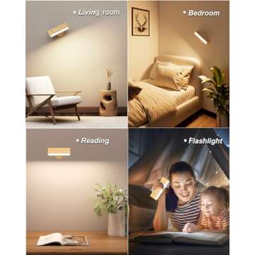 YiLaie Wall Sconces Set of 2,Battery Operated Wall Sconce with Remote,Wall Lights for Bedroom Wirele...