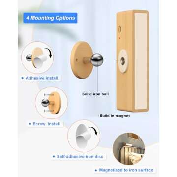 YiLaie Wall Sconces Set of 2,Battery Operated Wall Sconce with Remote,Wall Lights for Bedroom Wireless, Rotatable Cordless Wall Lamp with 3 Color Temperature for Bedroom,Living Room,Bedside Reading