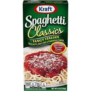 Kraft Spaghetti Classics Tangy Italian Easy Pasta Meal with Spaghetti, Spice Mix & Parmesan Cheese, ...