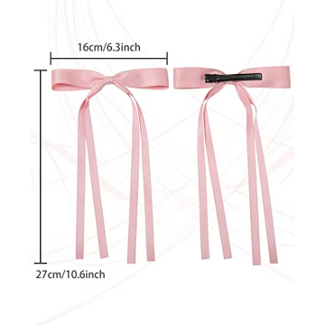 Stylish AWAYTR Silky Satin Hair Bow Clips for All Ages