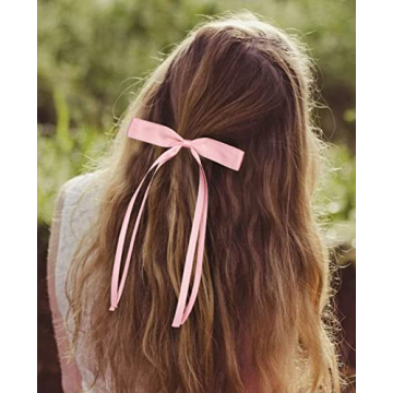 Stylish AWAYTR Silky Satin Hair Bow Clips for All Ages