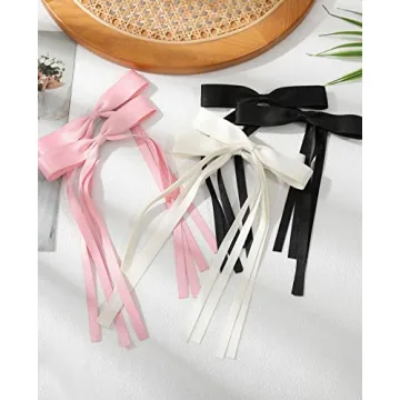 Stylish AWAYTR Silky Satin Hair Bow Clips for All Ages