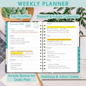 Ymumuda 2025-2026 Planner, 12-Month Daily Weekly Monthly Planner from JUN.2025 to JUL.2026, 8.4" X 6", Spiral Notebook with Stickers, Elastic Closure, Inner Pocket for Office School Supplies