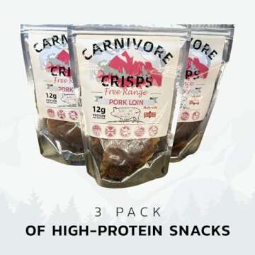 Carnivore Crisps, Grass-Fed and Finished Beef Brisket, Beef Crisps, High Protein, Keto & Carnivore Diet Approved, Gluten-Free, No Hormones, 1.5 oz (Pack of 3)