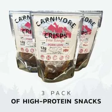 Carnivore Crisps, Grass-Fed and Finished Beef Brisket, Beef Crisps, High Protein, Keto & Carnivore Diet Approved, Gluten-Free, No Hormones, 1.5 oz (Pack of 3)