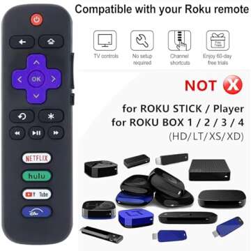 2-Pack Roku TV Replacement Remote - Shortcut Buttons Included