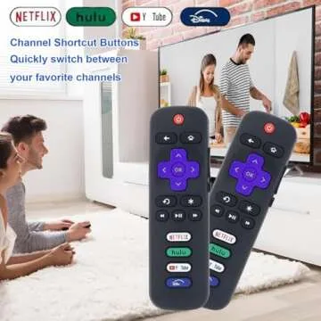 2-Pack Roku TV Replacement Remote - Shortcut Buttons Included