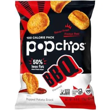 Popchips Potato Chips Variety Pack, Single Serve 0.8 Ounce Bags (Pack of 24), 4 Flavors: 8 Sea Salt, 8 BBQ, 4 Sour Cream & Onion, 4 Salt & Vinegar