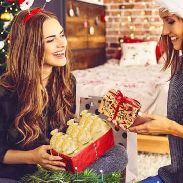 GIVAMEIHF Mini Honey jars-1.5oz,48 pcs Hexagon honey jars with dipper,gold cover,bee pendant,Gold Gift Bags,rope,Thank-You Tags,Glass Honey jars with lids,Baby Shower,Wedding Favors,Party Favors