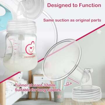 Nenesupply 21mm Flange Pump Parts Compatible w Spectra S2 S1 Breast Pumps Replacement Kit for Spectra Pump Parts S2 Parts S2 Accessories Inc Flange Duckbill Valve Backflow Protector