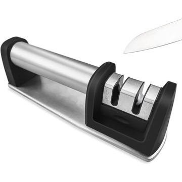 JCHOPE Knife Sharpener, Kitchen Knife Sharpeners, 2-Stage Knife Sharpeners Helps Repair, Restore, Po...