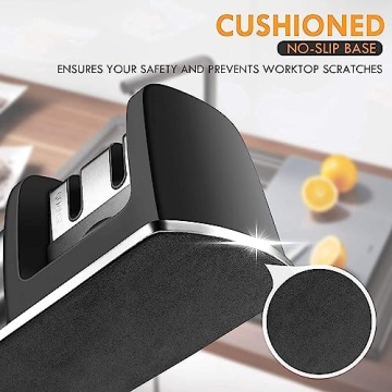 JCHOPE Knife Sharpener - 2-Stage Kitchen Tool for Sharp Blades