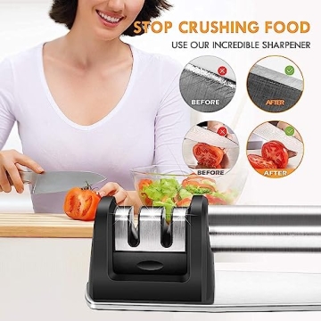 JCHOPE Knife Sharpener - 2-Stage Kitchen Tool for Sharp Blades