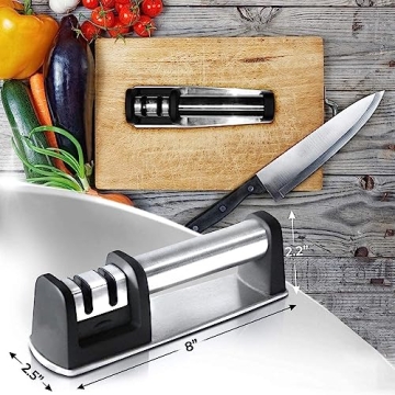 JCHOPE Knife Sharpener - 2-Stage Kitchen Tool for Sharp Blades