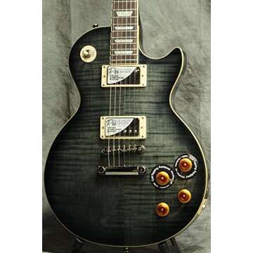 Epiphone 6 String Les Paul Standard Plustop PRO, Trans Black (ENLPTBNH3)