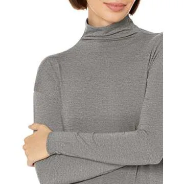Daily Ritual Women's Long-Sleeve Funnel Neck Shirt